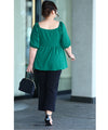 (S~4L size) Beautiful décolleté blouse for plus-sized women 