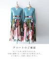 【セール商品返品交換不可】【アウトレット返品交換不可】リゾートの花が咲く春色ミディアムワンピース