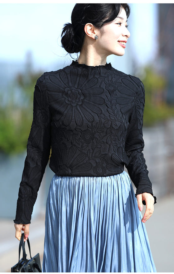 超伸縮する 彫刻花インナートップス