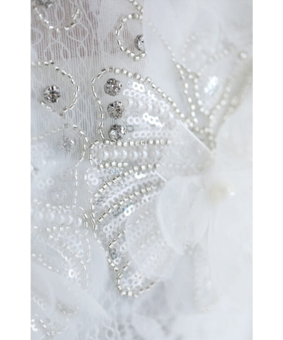 【セール商品返品交換不可】花びら浮かぶふわふわ起毛レースブラウストップス