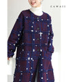 [Sale items cannot be returned or exchanged] Light snow long coat with floating check pattern