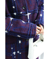 [Sale items cannot be returned or exchanged] Light snow long coat with floating check pattern