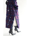 [Sale items cannot be returned or exchanged] Light snow long coat with floating check pattern