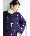 [Sale items cannot be returned or exchanged] Light snow long coat with floating check pattern