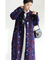 [Sale items cannot be returned or exchanged] Light snow long coat with floating check pattern