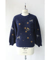 【アウトレット返品交換不可】夜空に浮かぶ回転木馬の刺繍ニットプルオーバートップス