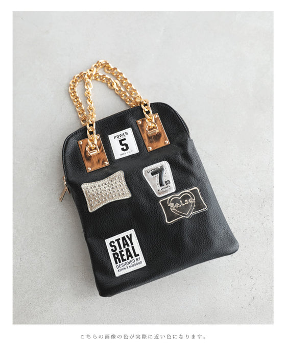 [Sale items cannot be returned or exchanged] Leather-like chain handle 3-way bag