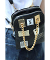 [Sale items cannot be returned or exchanged] Leather-like chain handle 3-way bag