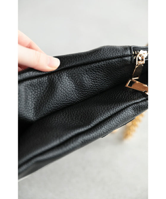 [Sale items cannot be returned or exchanged] Leather-like chain handle 3-way bag