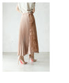 [Sale items cannot be returned or exchanged] Pleated skirt decorated with gorgeous side lace