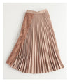 [Sale items cannot be returned or exchanged] Pleated skirt decorated with gorgeous side lace