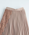 [Sale items cannot be returned or exchanged] Pleated skirt decorated with gorgeous side lace