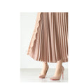 [Sale items cannot be returned or exchanged] Pleated skirt decorated with gorgeous side lace