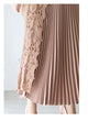 [Sale items cannot be returned or exchanged] Pleated skirt decorated with gorgeous side lace