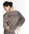 [Sale items cannot be returned or exchanged] Beautiful ladder lace boat neck knit top