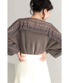 [Sale items cannot be returned or exchanged] Beautiful ladder lace boat neck knit top