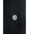 Houndstooth sleeve knit pleated midi dress (with belt)