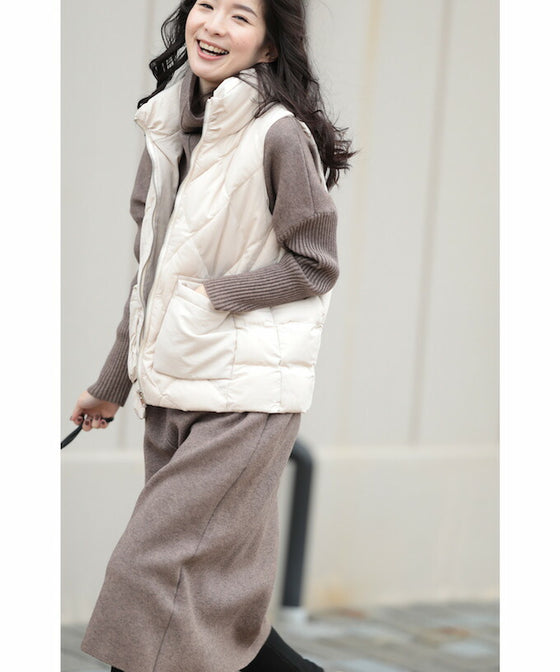 2通りのネックを楽しむニットワンピース/驚暖 ロングワンピース(ブラウン)