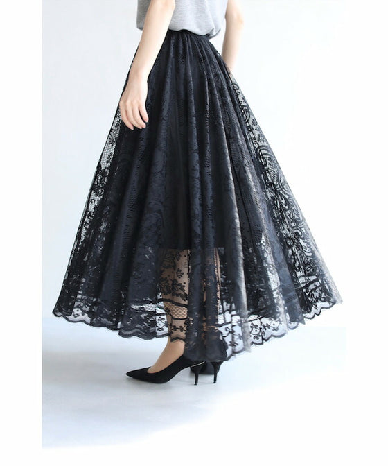 Easy to wear and beautiful. A gorgeous lace midi skirt