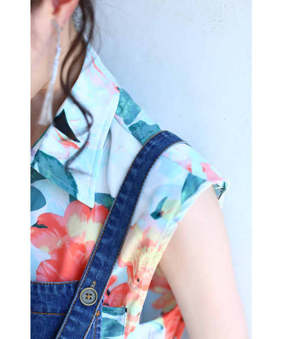 【セール商品返品交換不可】8通りの着回しを楽しむデニムサロペットワンピース