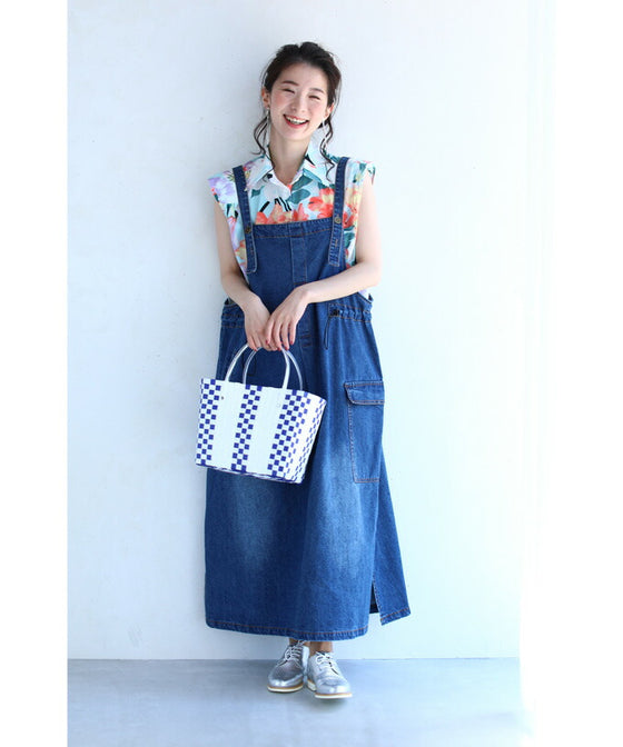 【セール商品返品交換不可】8通りの着回しを楽しむデニムサロペットワンピース