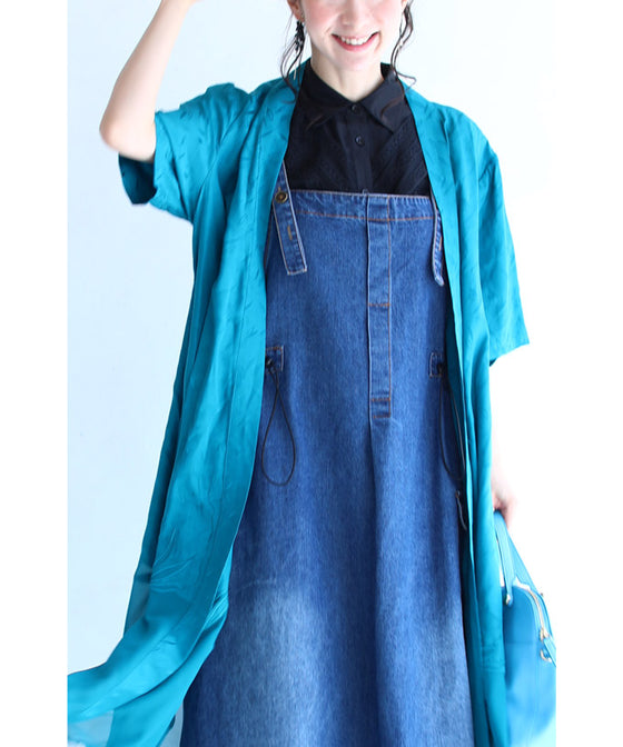 【セール商品返品交換不可】8通りの着回しを楽しむデニムサロペットワンピース