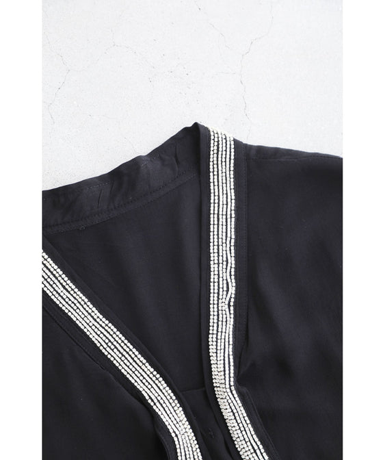 【アウトレット返品交換不可】存在感あるビジュータイの艶カットソートップス