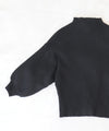 Knit top with puffed sleeves and off-neck puffed sleeves