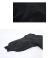 Knit top with puffed sleeves and off-neck puffed sleeves