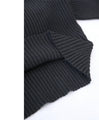 Knit top with puffed sleeves and off-neck puffed sleeves