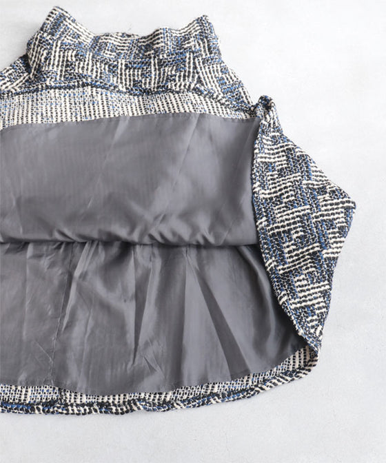 「CAWAII」の自信作。クラシカルなツイード風スカート(ブルー)