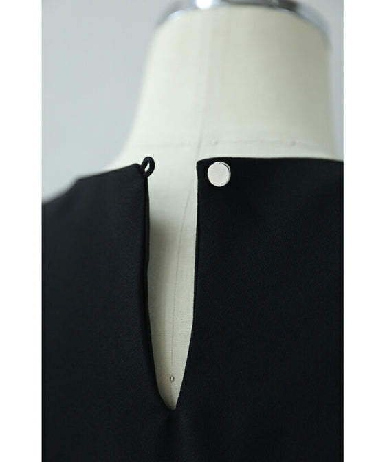 Fluttering piping frill blouse top