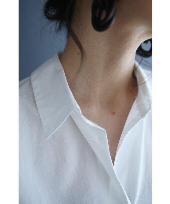 【セール商品返品交換不可】（S~L対応）着回し優秀スキッパーブラウストップス