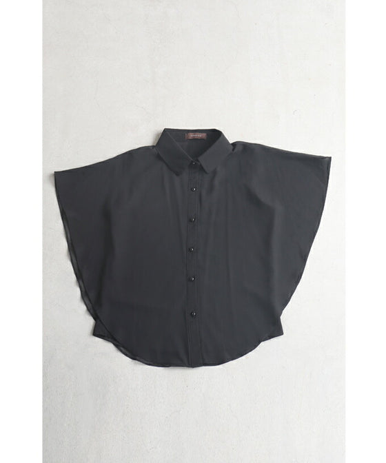 【セール商品返品交換不可】扇型フレアシルエットのシアーブラウストップス