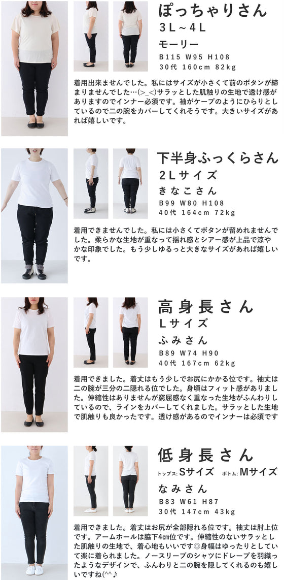 【セール商品返品交換不可】扇型フレアシルエットのシアーブラウストップス