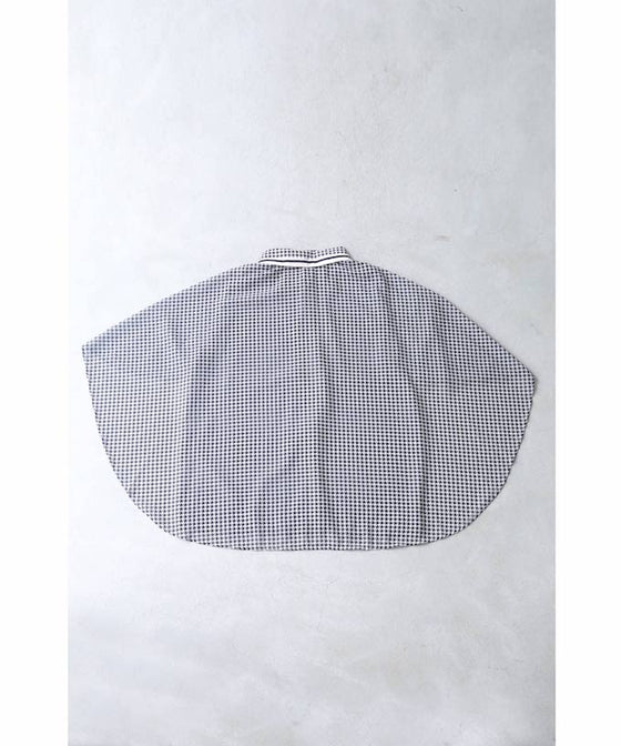 千鳥格子のふわり広がるマントデザインブラウストップス(リボン付き)