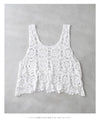 A stylish layered item: knitted lace vest