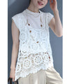 A stylish layered item: knitted lace vest