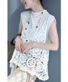 A stylish layered item: knitted lace vest