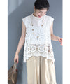 A stylish layered item: knitted lace vest