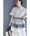 Three-tiered ruffled hem pullover top