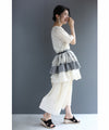Three-tiered ruffled hem pullover top