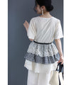 Three-tiered ruffled hem pullover top