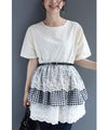 Three-tiered ruffled hem pullover top