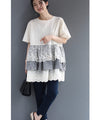 Three-tiered ruffled hem pullover top
