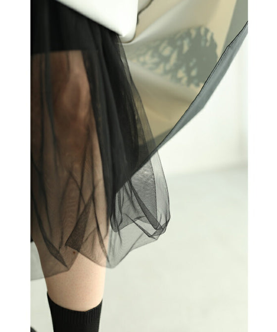 松ぼっくりのボリュームフレアミディアムスカート