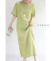 A loose long dress with a poking fabric
