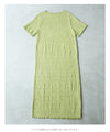 A loose long dress with a poking fabric