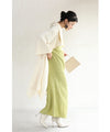 A loose long dress with a poking fabric