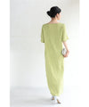 A loose long dress with a poking fabric